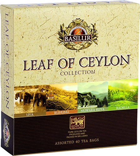 BASILUR Leaf of Ceylon Assorted Gift Box Schwarzer und Grüner Tee 40FE von Basilur