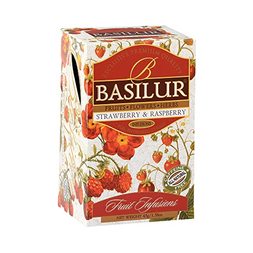 BASILUR Fruit Strawberry & Raspberry Früchtetee 20x1,8g von Basilur