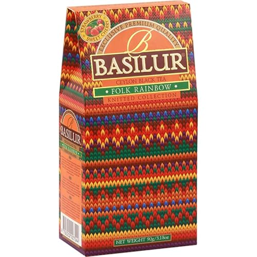 Basilur -Schwarzer Ceylon-Tee mit natürlichen Kirschen FOLK RAINBOW Kegel 100g von Basilur