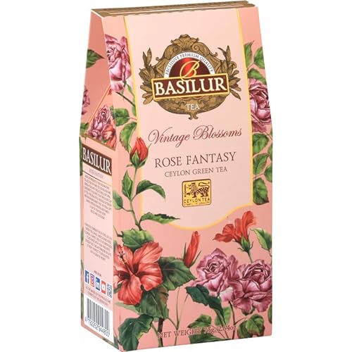 Basilur -VINTAGE BLOSSOMS - ROSE FANTASY Tüte - 75 g Ceylon Young Hyson Grüntee von Basilur