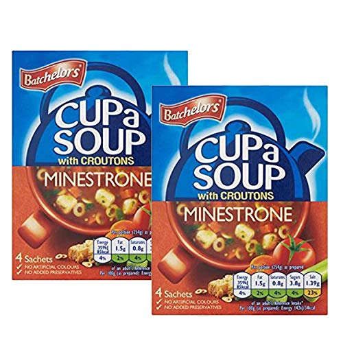 Batchelor's Cup A Suppe mit Croutons 4 Beutel - Minestrone - 2er Pack (2 x 94 g) von Batchelors