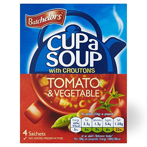 Batchelors Cup A Suppe Tomate & Gemuese - 104g x 4 - 4-er Pack von Batchelors