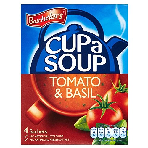 Batchelors Cup a Soup Reiche Tomato & Basil (4 pro Packung - 104g) - Packung mit 6 von Batchelors