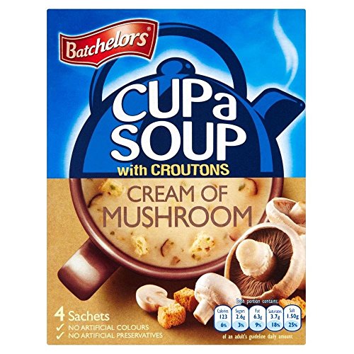 Batchelors Cup ein Suppe mit Croutons Creme der Pilz (4 pro Packung - 99g) - Packung mit 2 von Batchelors