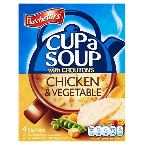 Batchelors Cup ein Suppe mit Croutons Hühner-Gemüse (4 pro Packung - 110g) - Packung mit 2 von Batchelors