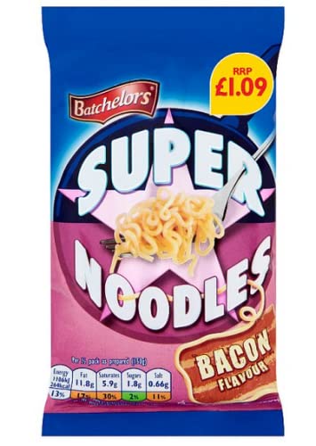 Batchelors Super Noodles Speckgeschmack, 90 g, 8 Stück von Batchelors