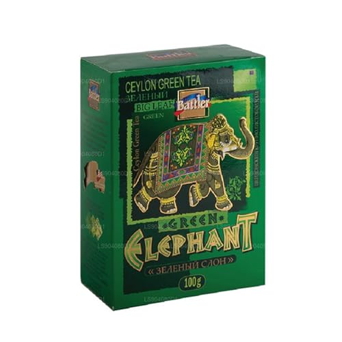 BATTLER Grüner Ceylon Tee Green Elephant lose 100g Grüntee Sri Lanka von Battler