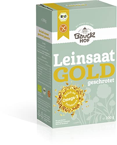 Bauckhof Gold-Leinsaat geschrotet glutenfrei Bio (1 x 200 gr) von Bauckhof