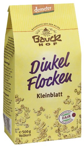 Bauckhof Dinkelflocken, Kleinblatt, 2er Pack (2 x 500 g Tüte) - Bio von Bauckhof