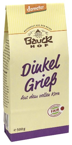 Bauckhof Dinkelvollgrieß, 2er Pack (2 x 500 g Tüte) - Bio von Bauckhof