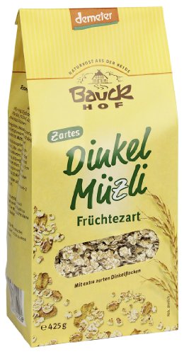 Bauckhof Bio Dinkel Müsli Früchtezart Demeter (2 x 425 gr) von Bauckhof