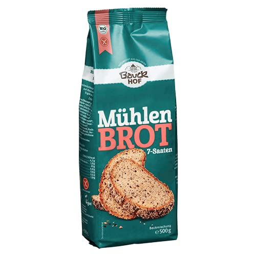 Bauckhof Mühlenbrot 7-Saaten Backmischung glutenfrei 6er Pack (6 x 500 g) von Bauckhof