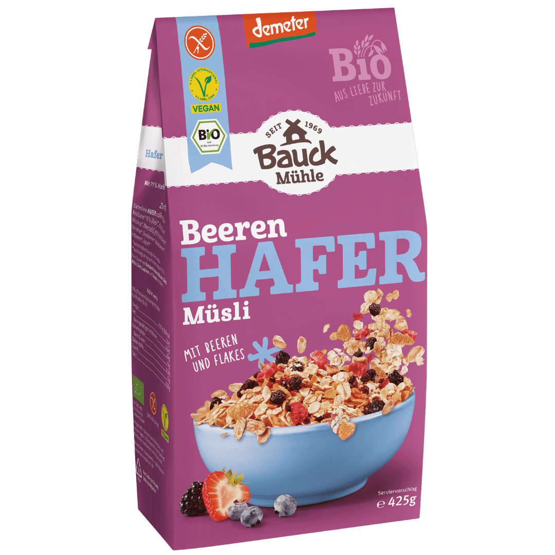 Bio Hafer Müsli Beeren glutenfrei von Bauckhof