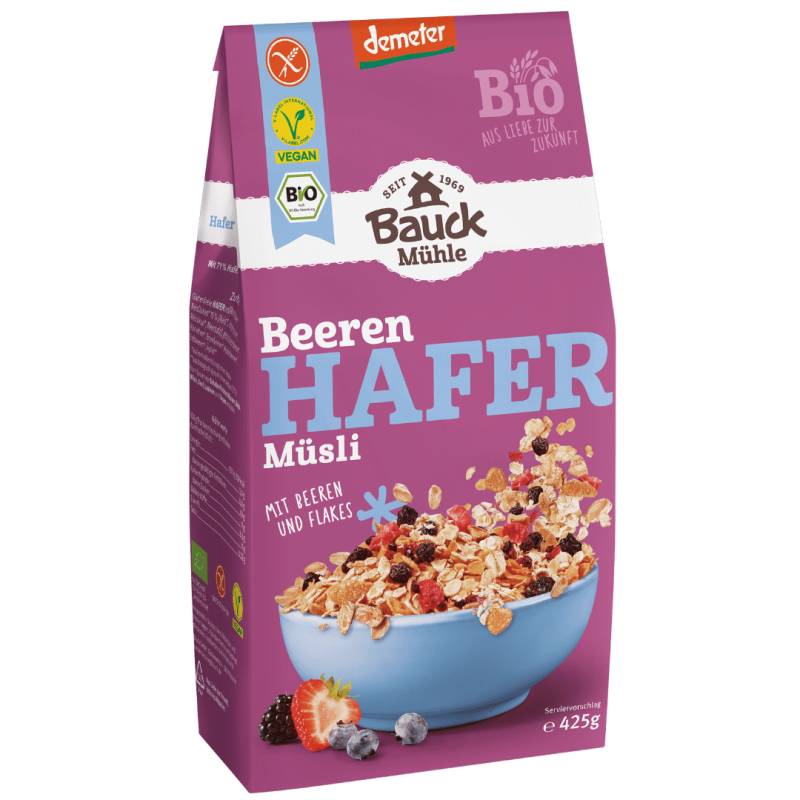 Bio Hafer Müsli Beeren glutenfrei von Bauckhof