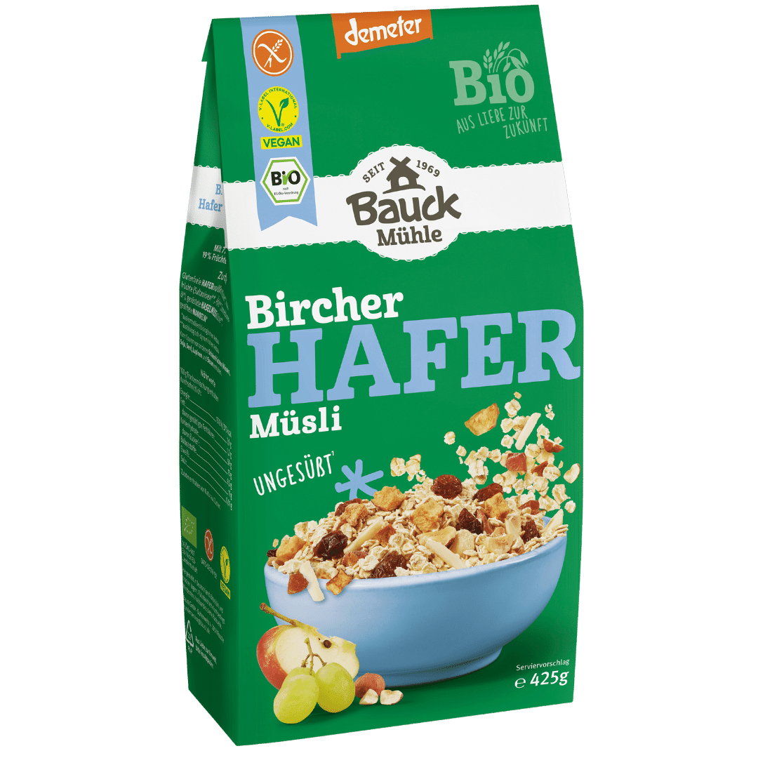 Bio Hafer Müsli Bircher ungesüßt glutenfrei Bio Hafer Müsli Bircher ungesüßt glutenfrei von Bauckhof
