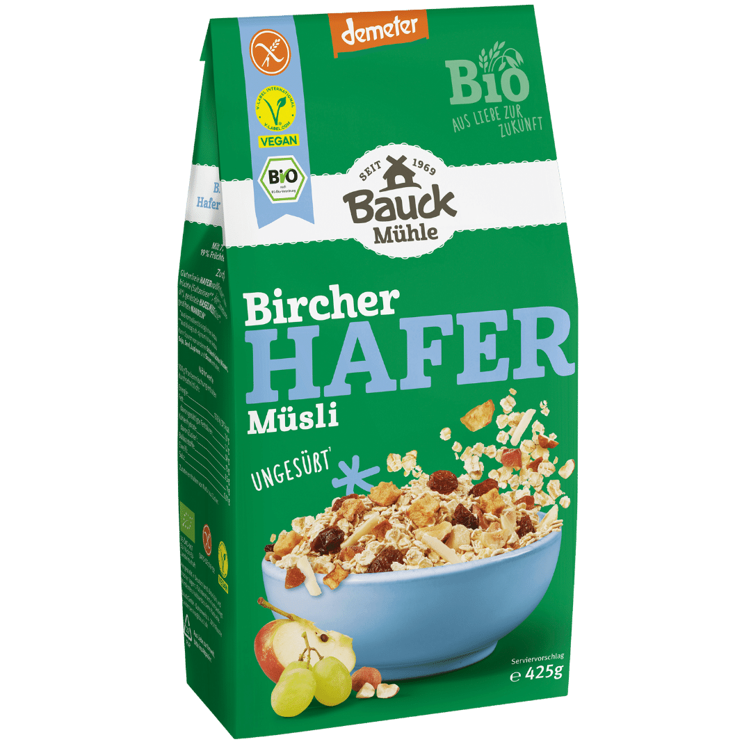 Bio Hafer Müsli Bircher ungesüßt glutenfrei von Bauckhof