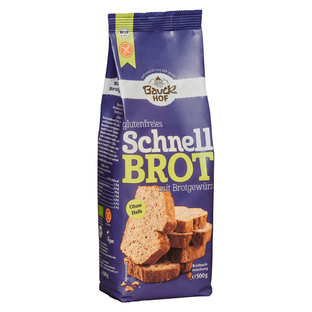 Bio Schnellbrot mit Brotgewürz glutenfrei Bio Schnellbrot mit Brotgewürz glutenfrei von Bauckhof