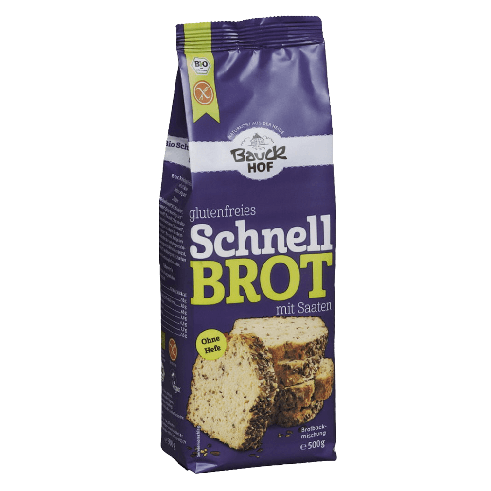 Bio Schnellbrot mit Saaten glutenfrei von Bauckhof