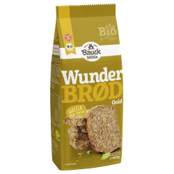 Brotbackmischung Wunderbrød mit Gold-Leinsaat, glutenfrei Brotbackmischung Wunderbrød mit Gold-Leinsaat, glutenfrei von Bauckhof