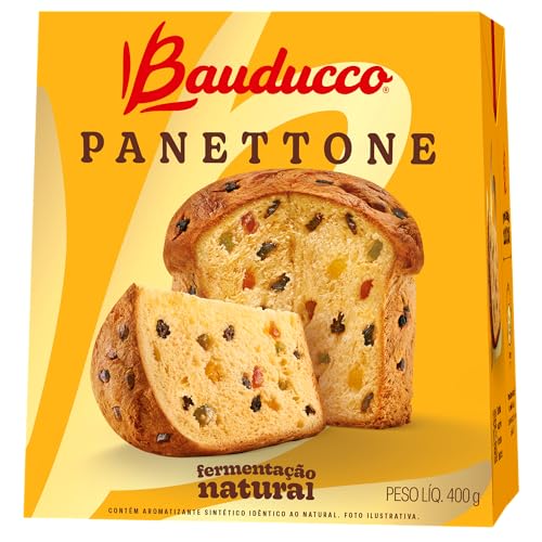 Kuchenspezialität mit kandierten Früchten, aus Brasilien, Pack 400g - Panettone Tradicional Bauducco 400g Kuchenspezialität mit kandierten Früchten, aus Brasilien, Pack 400g - Panettone Tradicional Bauducco 400g von Bauducco