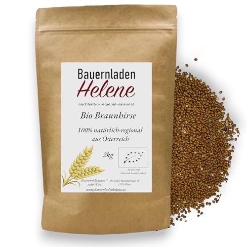 Bio Braunhirse - Natürliches Superfood für eine gesunde Ernährung, ganze Körner,100% aus Österreich (1Kg) von Bauernladenhelene nachhaltig-regional-saisonal