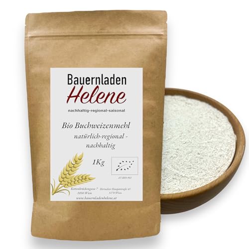 Bio Buchweizenmehl aus nachhaltigem Anbau - 1 kg, hochwertiges Bio-Mehl, vielseitig verwendbar, reich an Nährstoffen von Bauernladenhelene nachhaltig-regional-saisonal