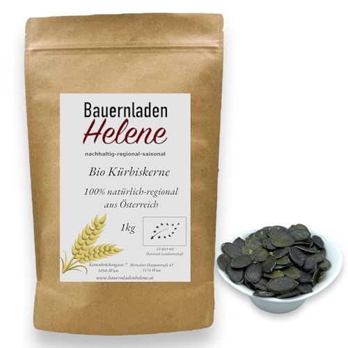 Hochwertige Bio Kürbiskerne:Snack für zwischendurch,Natur pur aus kontrolliertem biologischen Anbau,1kg von Bauernladenhelene nachhaltig-regional-saisonal