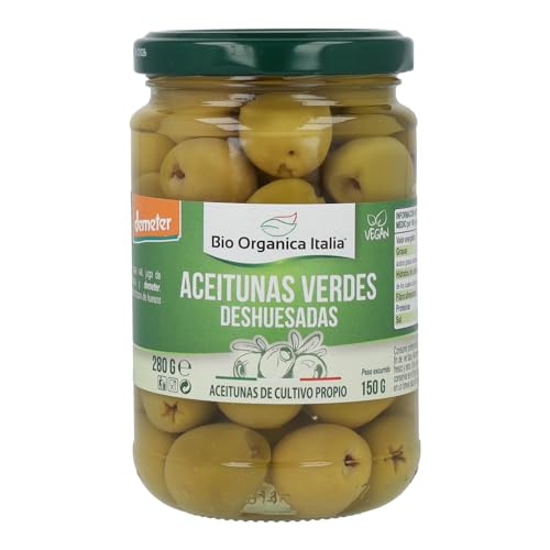 Entkernte grüne Bio-Oliven aus Italien 280 G von Baule Volante