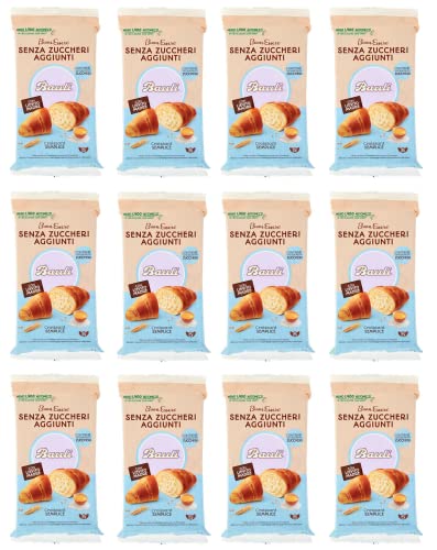 12x Bauli Cornetti Croissant Semplice Senza Zuccheri Aggiunti con Lievito Madre Croissant Ohne Zuckerzusatz mit Sauerteig Packung à 185g, Jede Packung enthält 5 Croissants à 37g von Bauli