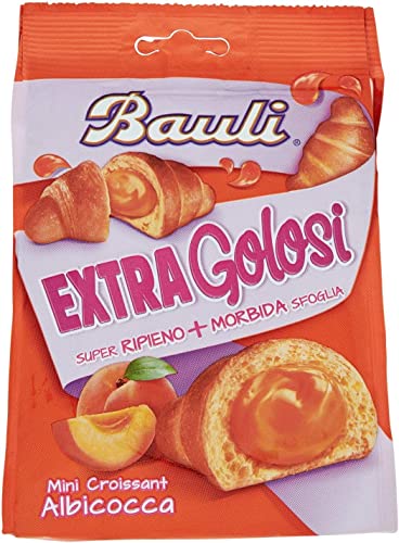 12x Bauli Mini Croissant con crema all'albicocca mit Aprikosencreme 75g Italienischer Snack Knabberartikel von Bauli
