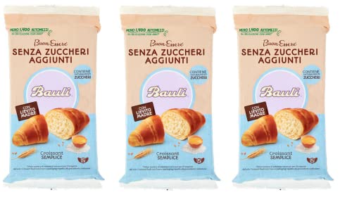3x Bauli Cornetti Croissant Semplice Senza Zuccheri Aggiunti con Lievito Madre Croissant Ohne Zuckerzusatz mit Sauerteig Packung à 185g, Jede Packung enthält 5 Croissants à 37g 3x Bauli Cornetti Croissant Semplice Senza Zuccheri Aggiunti con Lievito Madre Croissant Ohne Zuckerzusatz mit Sauerteig Packung à 185g, Jede Packung enthält 5 Croissants à 37g von Bauli