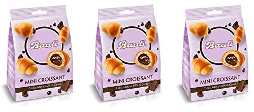 3x Bauli Mini Croissant con crema al cioccolato mit Schokoladencreme 75g Italienischer Snack Knabberartikel von Bauli