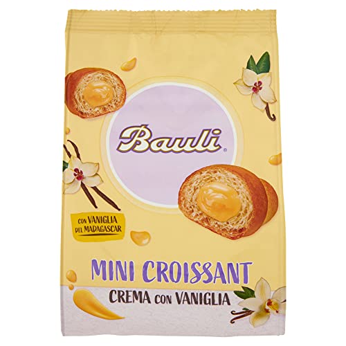 3x Bauli Mini Croissant con crema alla vaniglia mit Vanillecreme 75g Italienischer Snack Knabberartikel von Bauli