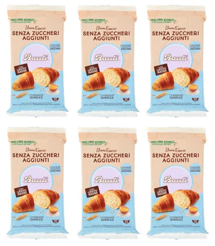 6x Bauli Cornetti Croissant Semplice Senza Zuccheri Aggiunti con Lievito Madre Croissant Ohne Zuckerzusatz mit Sauerteig Packung à 185g, Jede Packung enthält 5 Croissants à 37g 6x Bauli Cornetti Croissant Semplice Senza Zuccheri Aggiunti con Lievito Madre Croissant Ohne Zuckerzusatz mit Sauerteig Packung à 185g, Jede Packung enthält 5 Croissants à 37g von Bauli