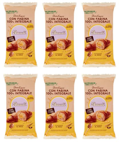 6x Bauli Cornetti Croissant con Farina Integrale Farciti con Miele Millefiori Croissant mit Vollkornmehl gefüllt mit Millefiori-Honig Packung à 225g, Jede Packung enthält 5 Croissants à 45g 6x Bauli Cornetti Croissant con Farina Integrale Farciti con Miele Millefiori Croissant mit Vollkornmehl gefüllt mit Millefiori-Honig Packung à 225g, Jede Packung enthält 5 Croissants à 45g von Bauli