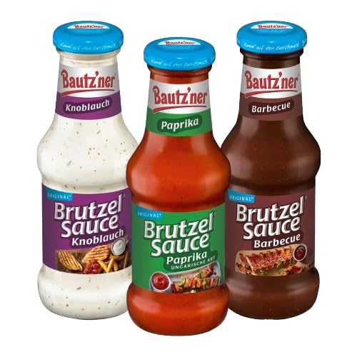 Bautz'ner – Brutzel Sauce – Knoblauch, Paprika und Barbecue Saucen - 3er Pack - 250 ml von Bautz'ner