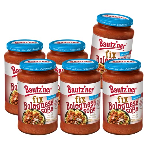 Bautz'ner Fix Bolognese Soße, 6 x 400ml Glas, fertige Bolognese, 6er Pack von Bautz'ner