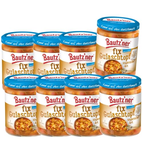 Bautz'ner - fix Gulaschtopf ungarischer Art Fertiggerichte 8x500ml für Kinder & Erwachsene - Gulaschgericht mit Schweinefleisch, wie hausgemacht - Perfekt zu Baguette oder pur - Für Mikrowelle & Topf von Bautz'ner