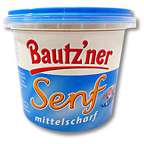 3er Pack Bautzner Senf mittelscharf im Becher (3 x 200 ml) Senfbecher, Bautzner Spezialitäten von Bautz'ner