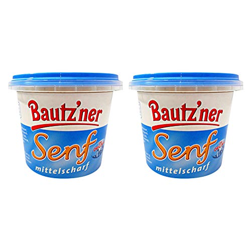 2er Pack Bautzner Senf mittelscharf im Becher (2 x 200 ml) Senfbecher, Bautzner Spezialitäten von Bautzner