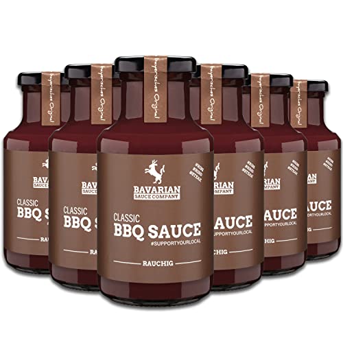 Bavarian Sauce Company Classic BBQ-Sauce 6x250 ml | Grill-Soße mit rauchiger Note | Passt perfekt zu Ribs, Rind & Steak | Barbecue-Sauce made in Germany | Ideal zum Dippen & Marinieren von Bavarian Sauce Company