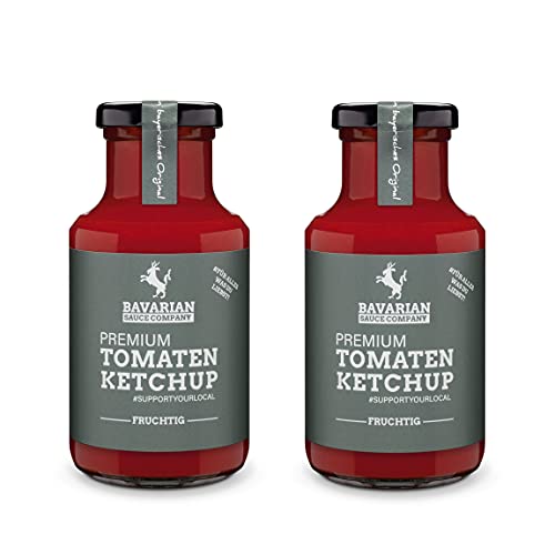 Bavarian Sauce Company Premium-Ketchup 2x250 ml | Deutsche Herstellung | Fruchtig-tomatiger Tomaten-Ketchup ideal zu Pommes, Burger & zum Grillen | Ohne künstliche Aromen & Farbstoffe von Bavarian Sauce Company