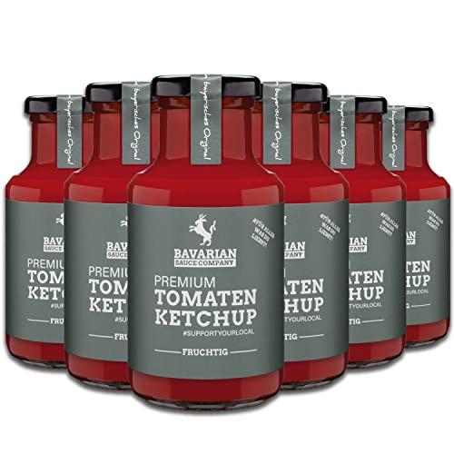 Bavarian Sauce Company Premium-Ketchup 6x250 ml | Deutsche Herstellung | Fruchtig-tomatiger Tomaten-Ketchup ideal zu Pommes, Burger & zum Grillen | Ohne künstliche Aromen & Farbstoffe von Bavarian Sauce Company