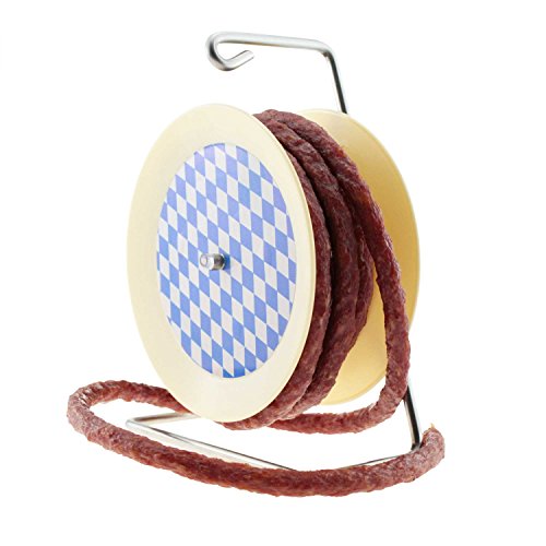 3.5 Meter pikante Salami auf Kabeltrommel, Bayerisches Design, Gewicht ca 240 g, Zünftige Geschenkidee von Bavariashop von Bavariashop