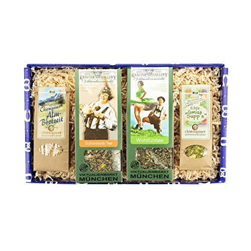 Bavariashop Geschenkbox "Boarische Wellness", Zünftige Geschenkidee für das bayerische Wellness Vergnügen, Stabiler Karton im bayerischen Design von Bavariashop