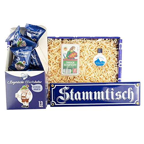 Bavariashop Geschenkbox "Stammtisch", Zünftige Geschenkidee für Stammtisch-Besucher, Stabiler Karton im bayerischen Design von Bavariashop