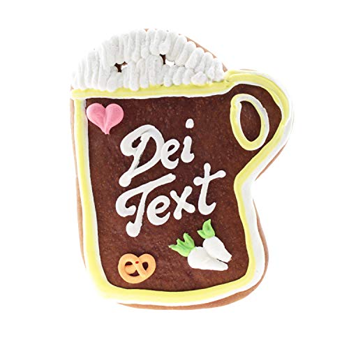 Bavariashop Lebkuchen Masskrug mit Wunschtext, Zünftige Geschenkidee aus dem Herzen Bayerns von Bavariashop