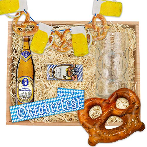 Bavariashop Oktoberfest-Box "Bier & Deko", Zünftige Geschenkidee für jeden Anlass aus Bayern von Bavariashop