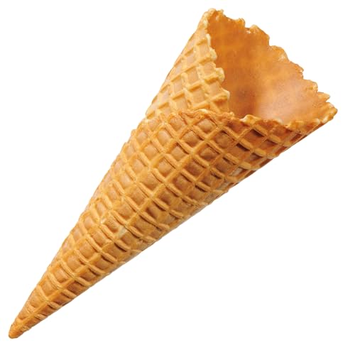 Bazko Süßes Eishörnchen Mittelgroß | Eiswaffeln Hörnchen 17,5 cm / 7 cm | 256 Stück | knusprige Eistüten für Softeis, Gelato, Sorbet | vegane Knuspertüten von Bazko