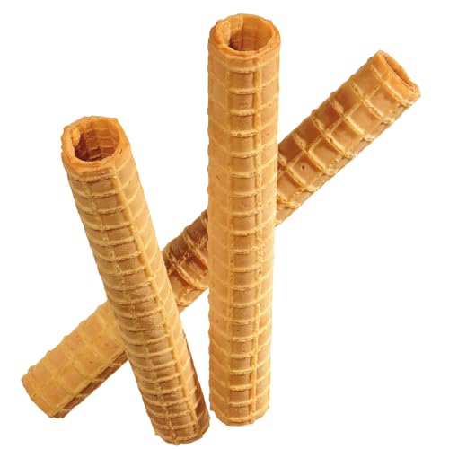 Bazko Waffelröllchen für Sahne 19 cm / 2,6 cm| 100 Stück | knusprige süße Waffelröllchen ohne Füllung | als Eisbecher Garnierung, Deko, zum Füllen | vegan Bazko Waffelröllchen für Sahne 19 cm / 2,6 cm| 100 Stück | knusprige süße Waffelröllchen ohne Füllung | als Eisbecher Garnierung, Deko, zum Füllen | vegan von Bazko